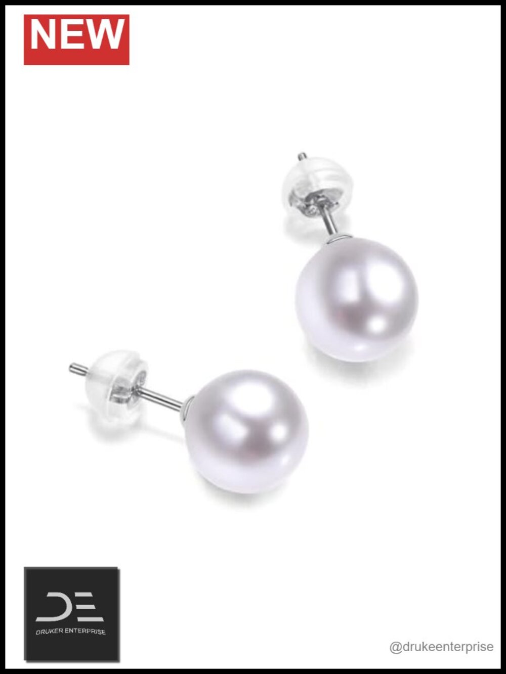 8-9mm Freshwater Pearl Stud Earrings 18K Real Gold Gift for Women